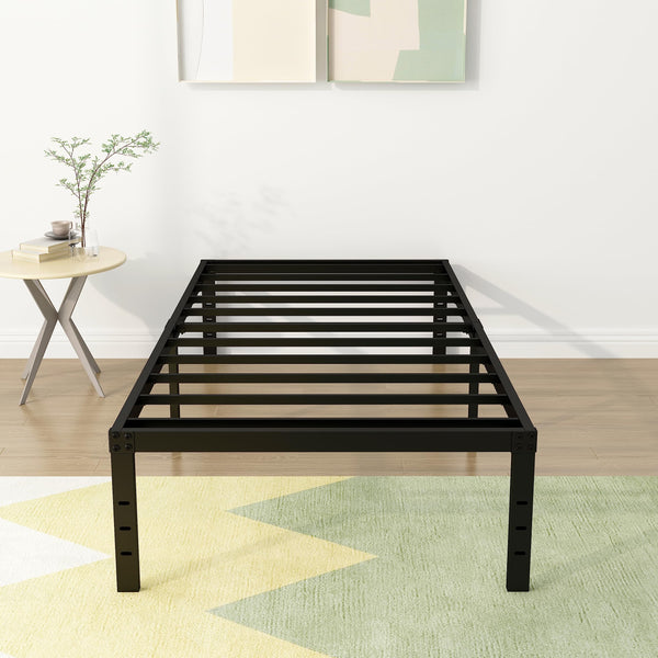 DiaOutro 18 Inch California King Bed Frames Heavy Duty Metal Platform No Box Spring Needed, Maximum Storage, Easy to Assembly, Noise Free, White